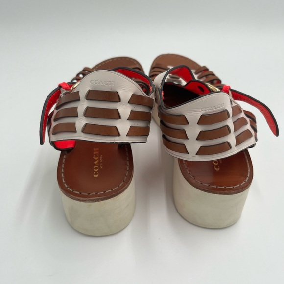 COACH Putnam Platform Huarache Leather Sandals - Picture 4 of 12